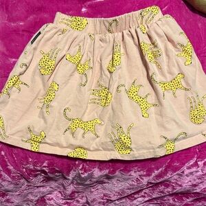 Dot Australia Yellow Leopard Print Skirt